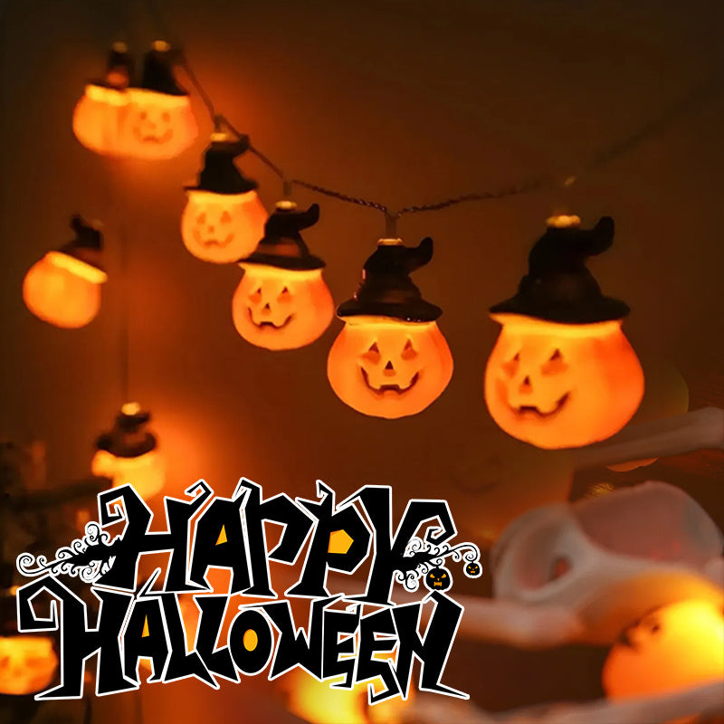 Halloween Lighting Chain Pumpkin Ghost Bat Modeling Lamp Indoor And Outdoor Home Decoration PVC Soft Material